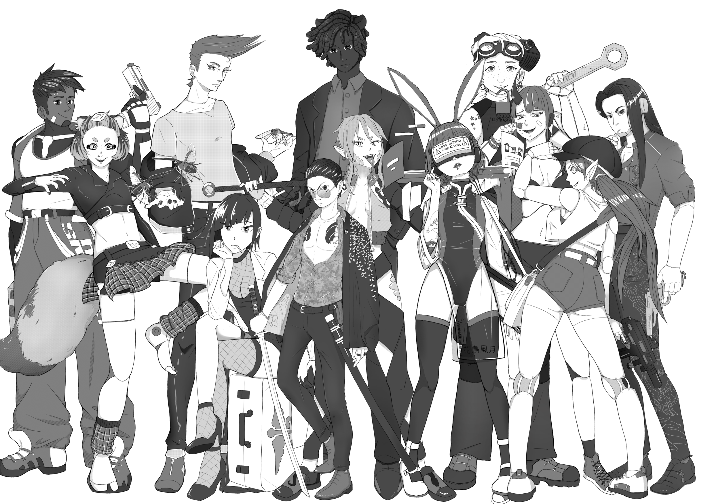 Group image of sample characters